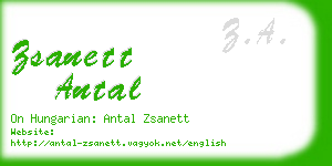 zsanett antal business card